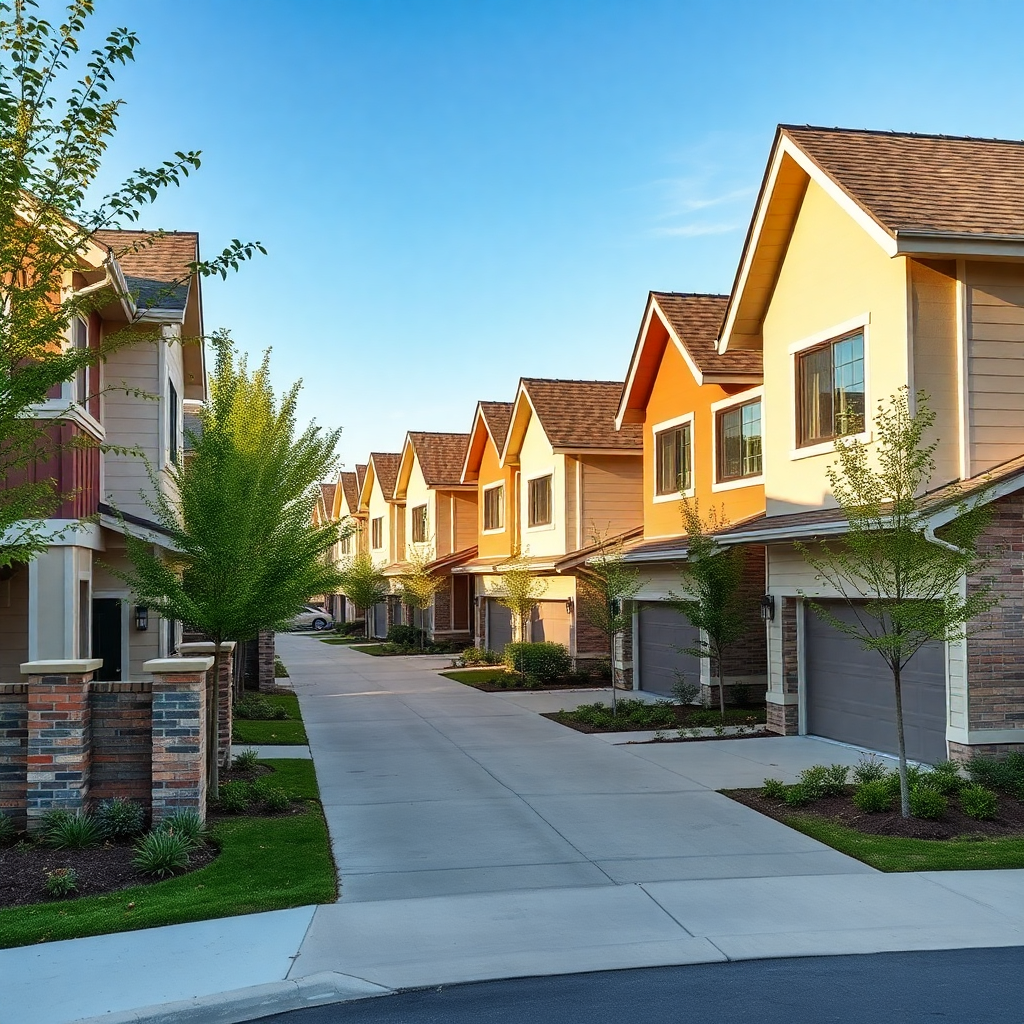 modern residential neighborhood with beautiful houses